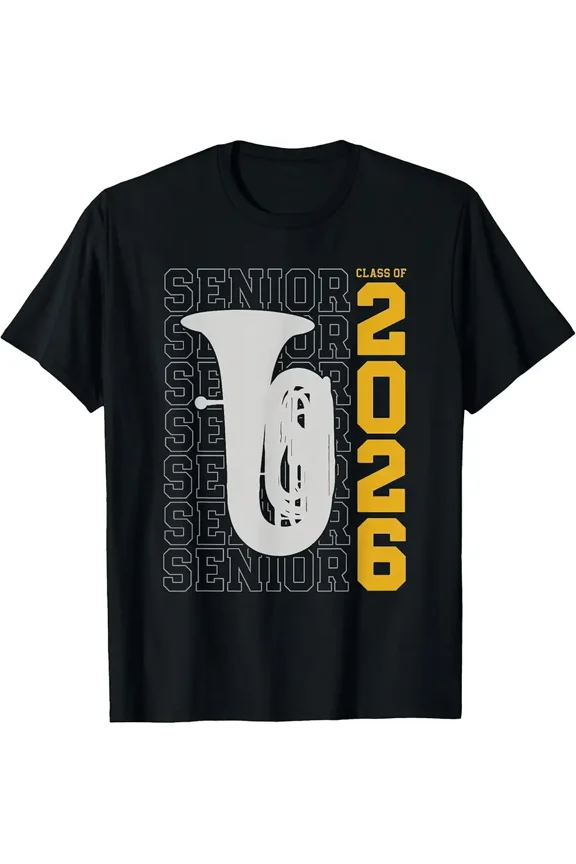 Class of 2026 Senior Tuba Player Music Student Graduation Unisex T-Shirt, up to size 5XL