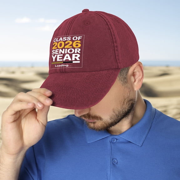 Class of 2026 Senior Year Cap – Denim Hat for Class of 2026 Party Wine Red