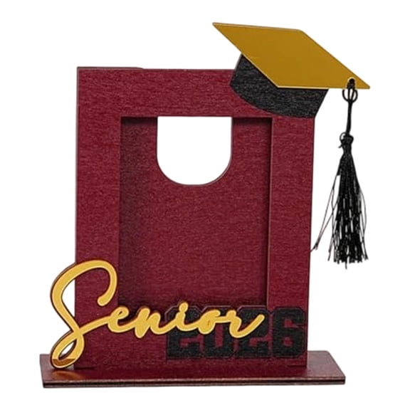 Class of 2026 Wooden Graduation Picture Frame, Vertical Portrait Shadow Box Desktop Ornament, Commemorative Photo Display for Graduates Harlik