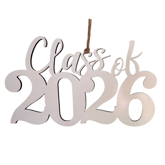 Class of 2026 Wooden Graduation Sign, Handheld Photo Prop and Keepsake with Hemp Rope, Rustic Party Decoration
