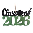 thumbnail image 1 of Class of 2026 Wooden Graduation Sign, Handheld Photo Prop and Keepsake with Hemp Rope, Rustic Party Decoration, 1 of 5