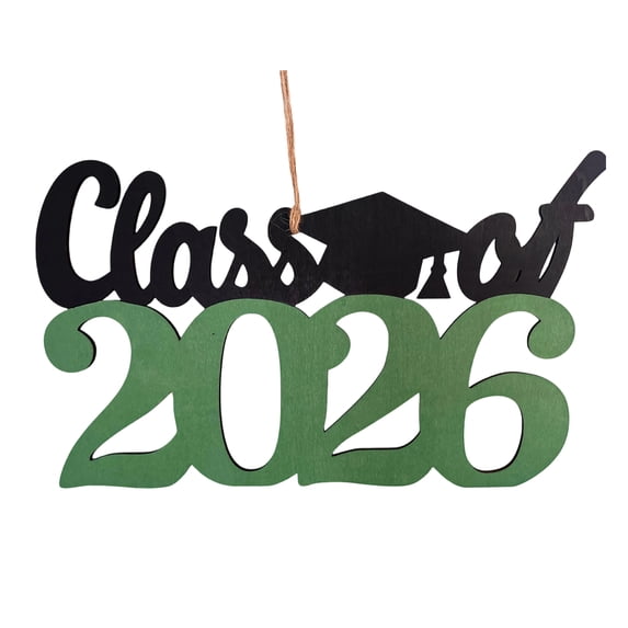 Class of 2026 Wooden Graduation Sign, Handheld Photo Prop and Keepsake with Hemp Rope, Rustic Party Decoration