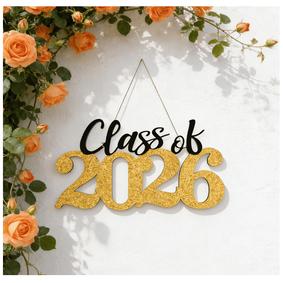Class of 2026 Wooden Sign Graduation Decorations - 2026 Grad Photo Booth Prop & Party Decor (B)