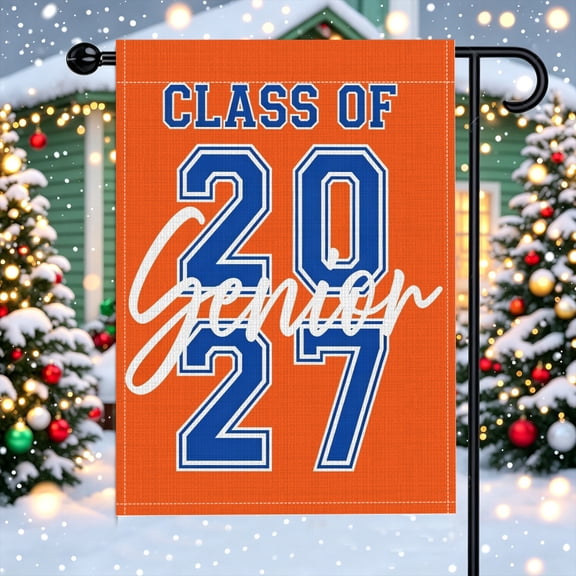 Class of 2027 Senior Graduation Polyester Garden Flag, 12x18 inch for outdoor yard lawn decoration