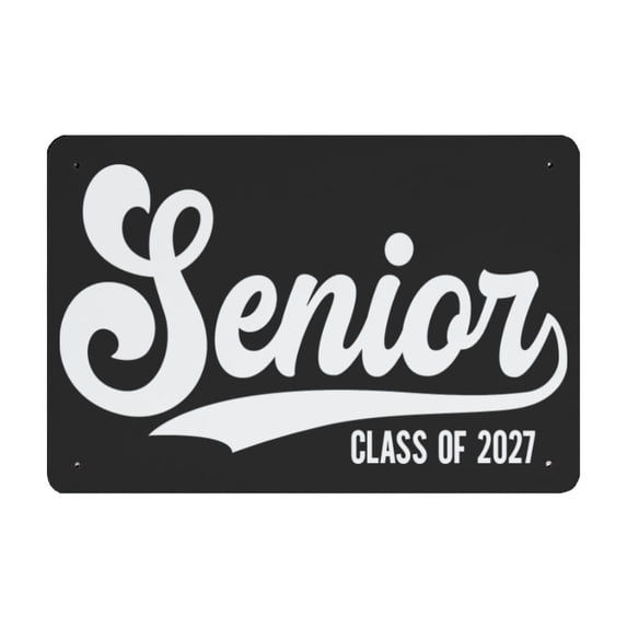 Class of 2027 Tin Wall Plaque, Metal Graduation Decor for Bedroom, Dorm and Party Backdrop, Type A