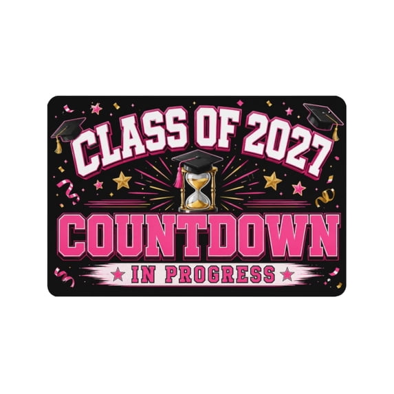 Class of 2027 Tin Wall Plaque, Metal Graduation Decor for Bedroom, Dorm and Party Backdrop, Type D