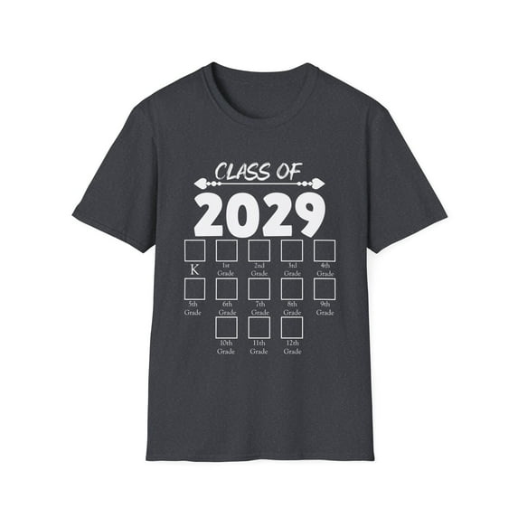 Class of 2029 Checkmarks Professors Graphic Gift | Cute Educational Goals Educators Men Women Unisex Softstyle T-Shirt