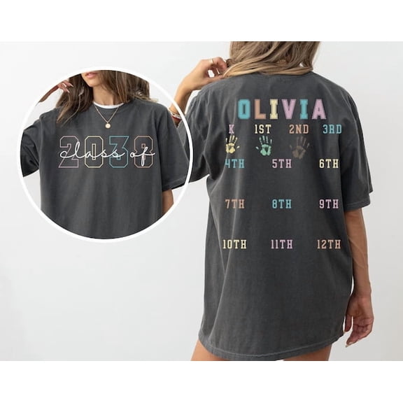 Class of 2038 First Day of School Handprint Shirt, Grow With Me, Growing Up Shirt, Kindergarten, 1st Day, Back to School