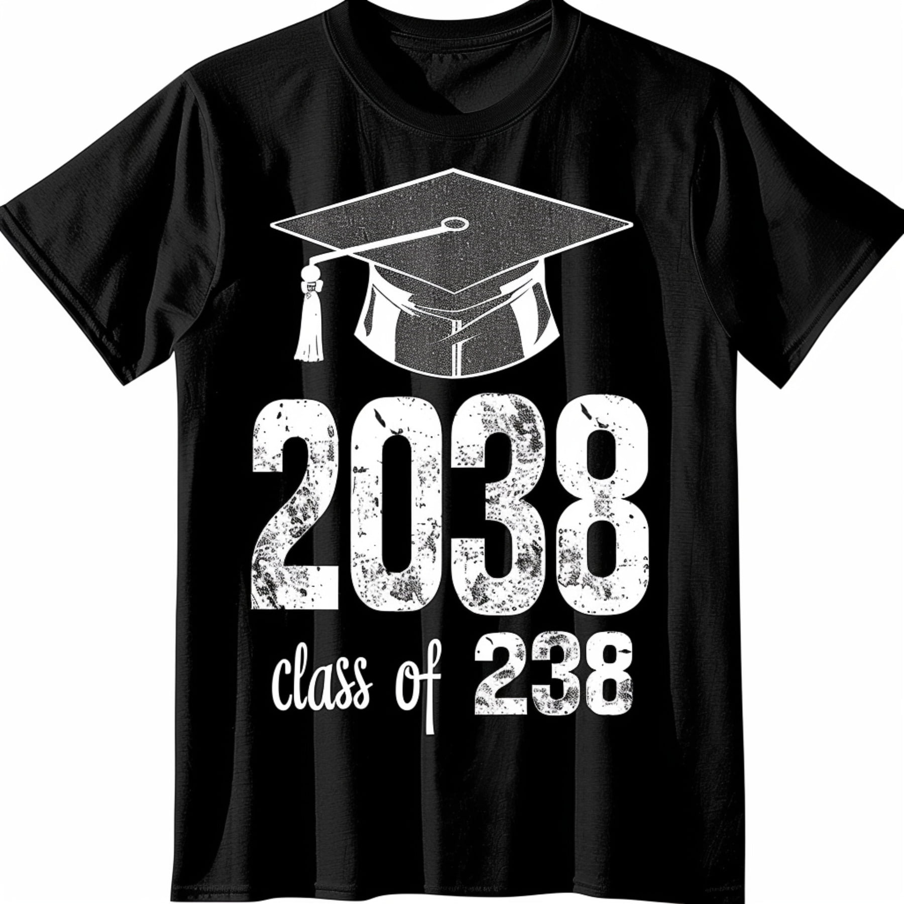 Class of 2038 Vintage Graduation Cap T Shirt Grunge Revival Style Men's ...