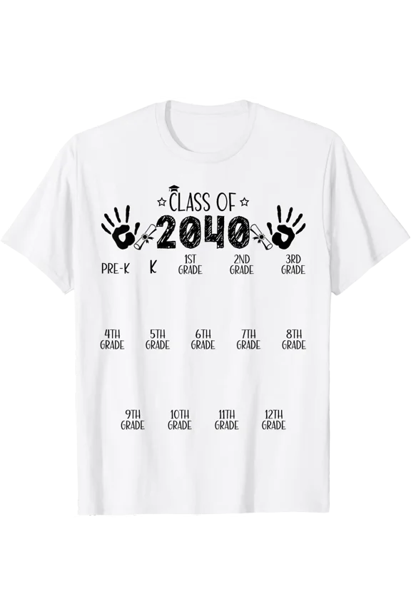 Class of 2040 Grow with Me Handprint T Shirt All Size S-5XL