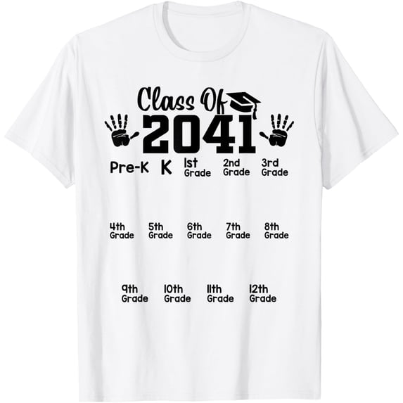 Class of 2041 Grow with Me Handprint T Shirt All Size S-5XL