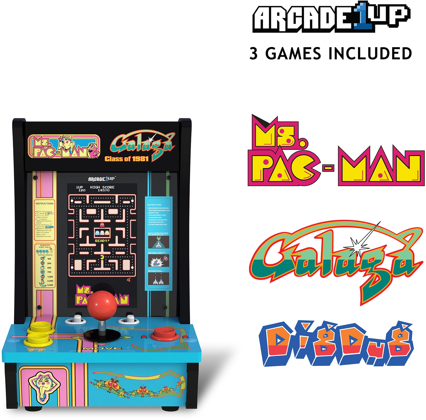 Arcade1Up Class of 81 Ms. PAC-MAN / GALAGA Countercade