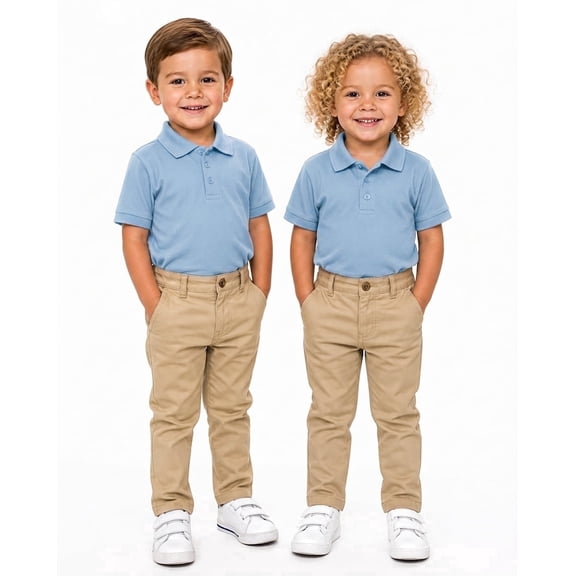 Toddler Boys & Girls School Uniform Polo Shirt, 2-Pack Short Sleeve Dry-Fit Performance Polos, Light Blue, 2T, 2 Year – ClassExceed