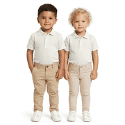 ClassExceed Boys & Girls Pique School Uniform Polo Shirt, 2-Pack, White, Toddler 3T