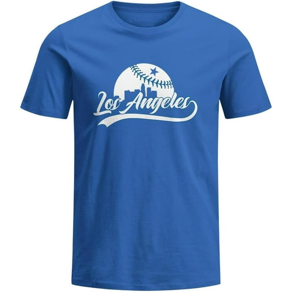 Classcial City Men''s Apparel for Baseball Fans Short Sleeve Shirt Cityscape Skyline T-Shirt for Men