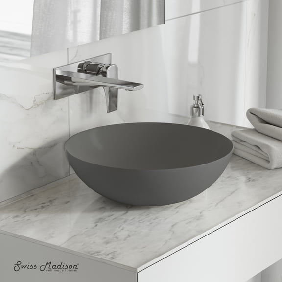 Classe 16 Color Ceramic Sink in Matte Gray