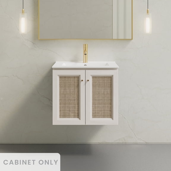 Classe 24" Wall-Mounted Bathroom Vanity in White Oak without Sink Top