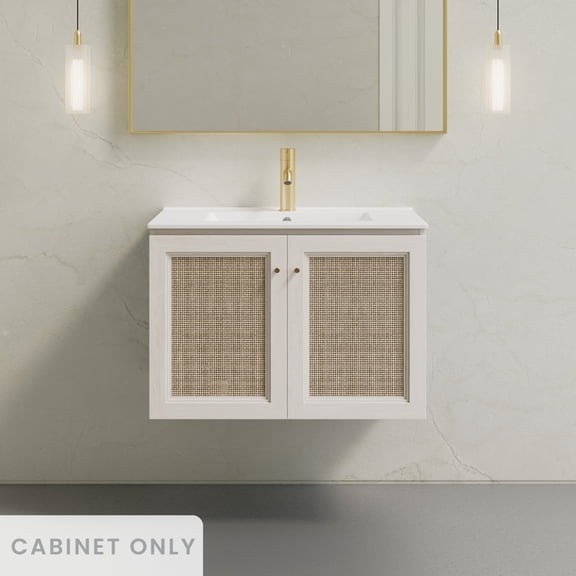Classe 30" Wall-Mounted Bathroom Vanity in White Oak without Sink Top