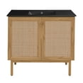 thumbnail image 1 of Classe 36 in. Oak Bathroom Vanity With Black, 3-Hole Ceramic Sink Top, 1 of 8