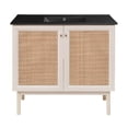 thumbnail image 1 of Classe 36 in. White Oak Bathroom Vanity With Black, 3-Hole Ceramic Sink Top, 1 of 8