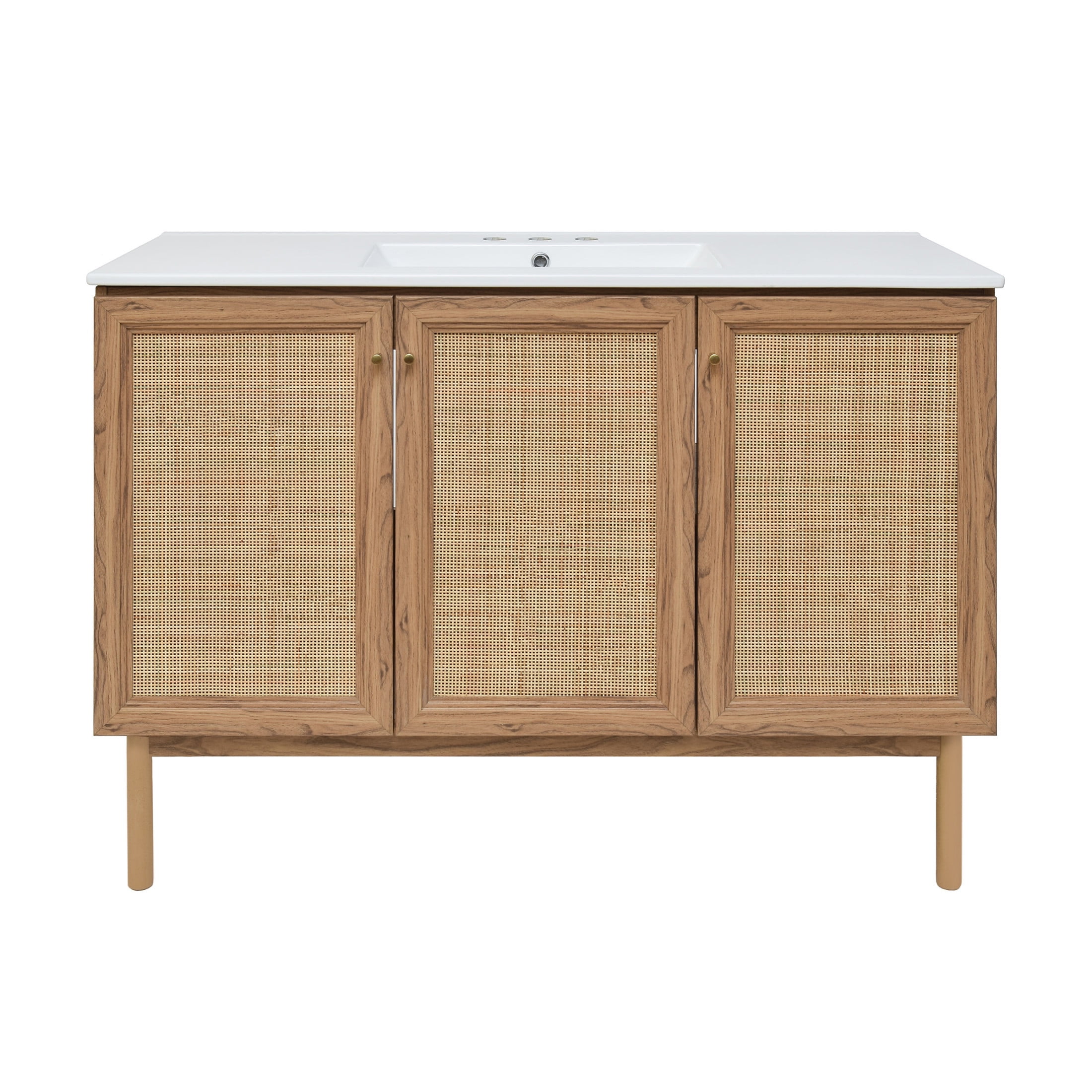 Classe 48" Freestanding Bathroom Vanity in Golden Oak with 3-Hole Widespread Sink Top