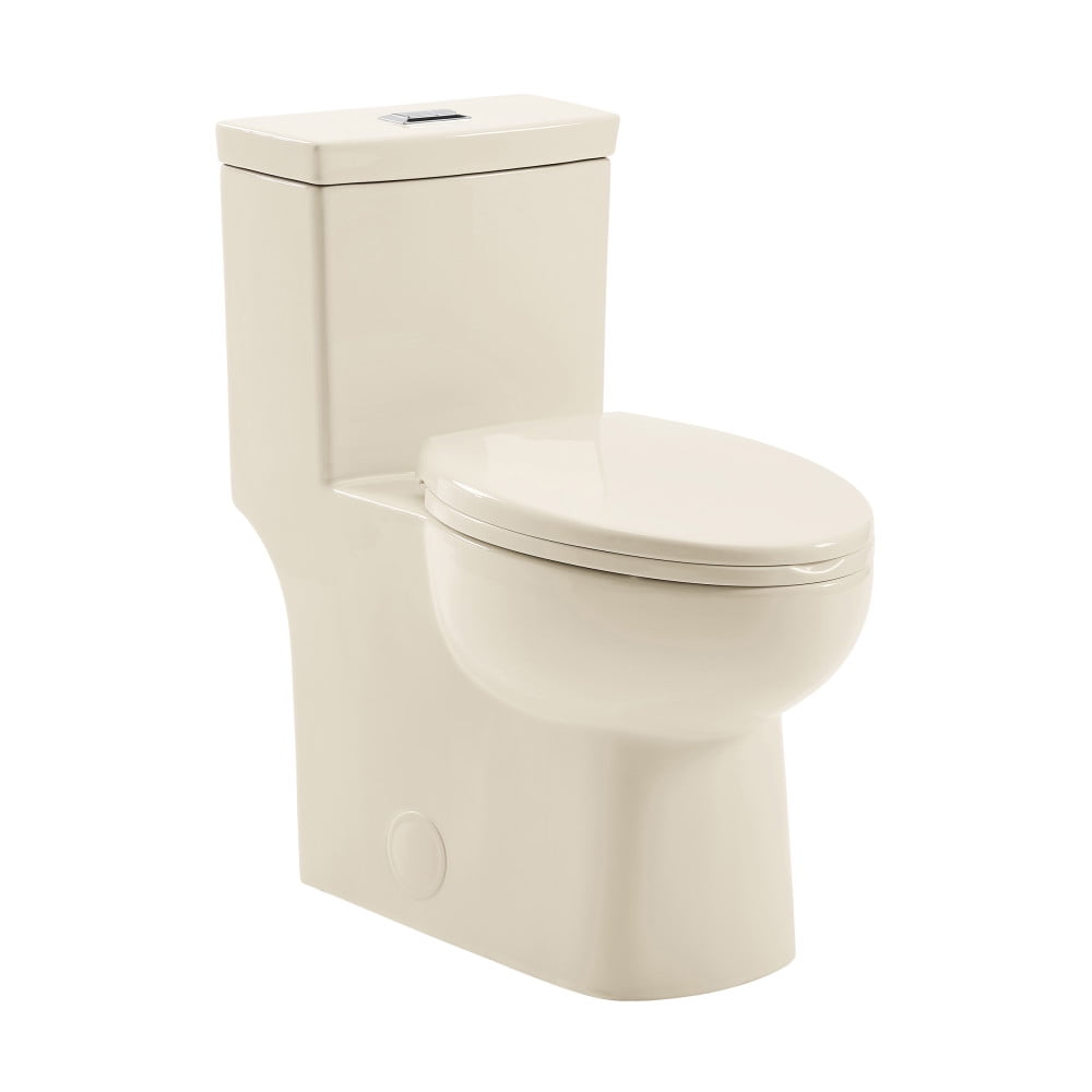 Bisque Elongated Dual Flush One-Piece Toilet