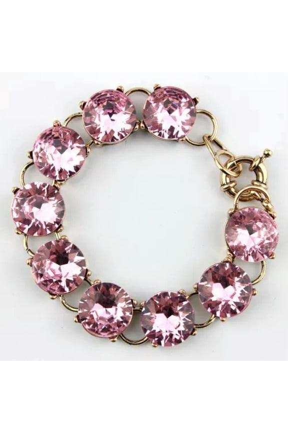Classic 1.5cm Round Faceted Glass Crystal Stone Dot Bracelet for Women Jewelry