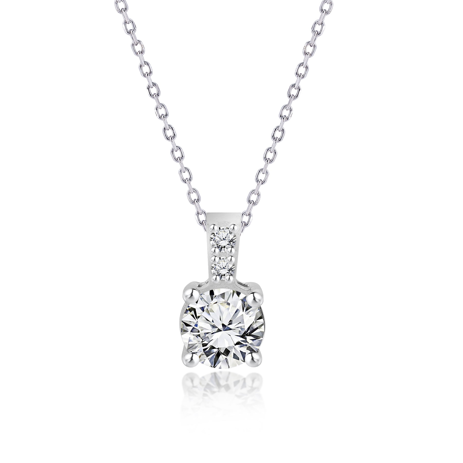Classic 1 Carat Round Brilliant Cut Moissanite Solitaire Pendant