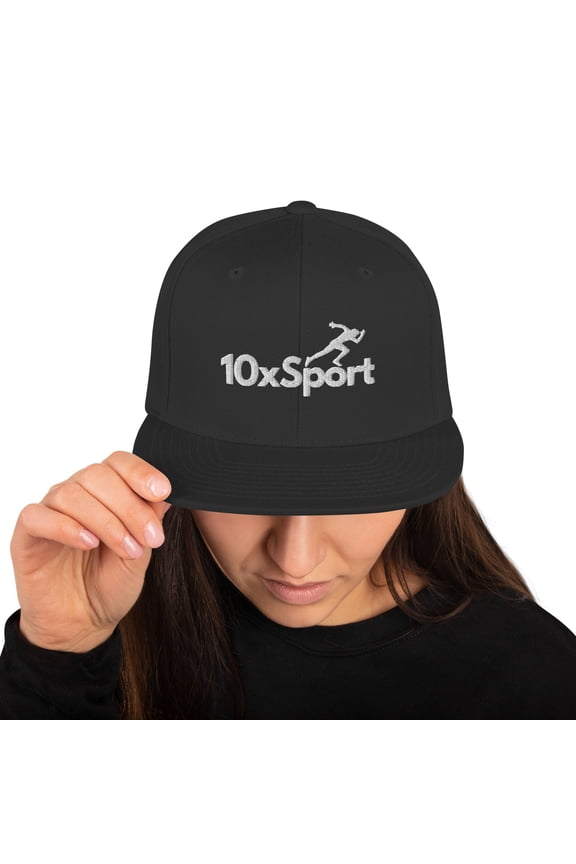 Classic Black Unisex 10xsport Snapback Hat
