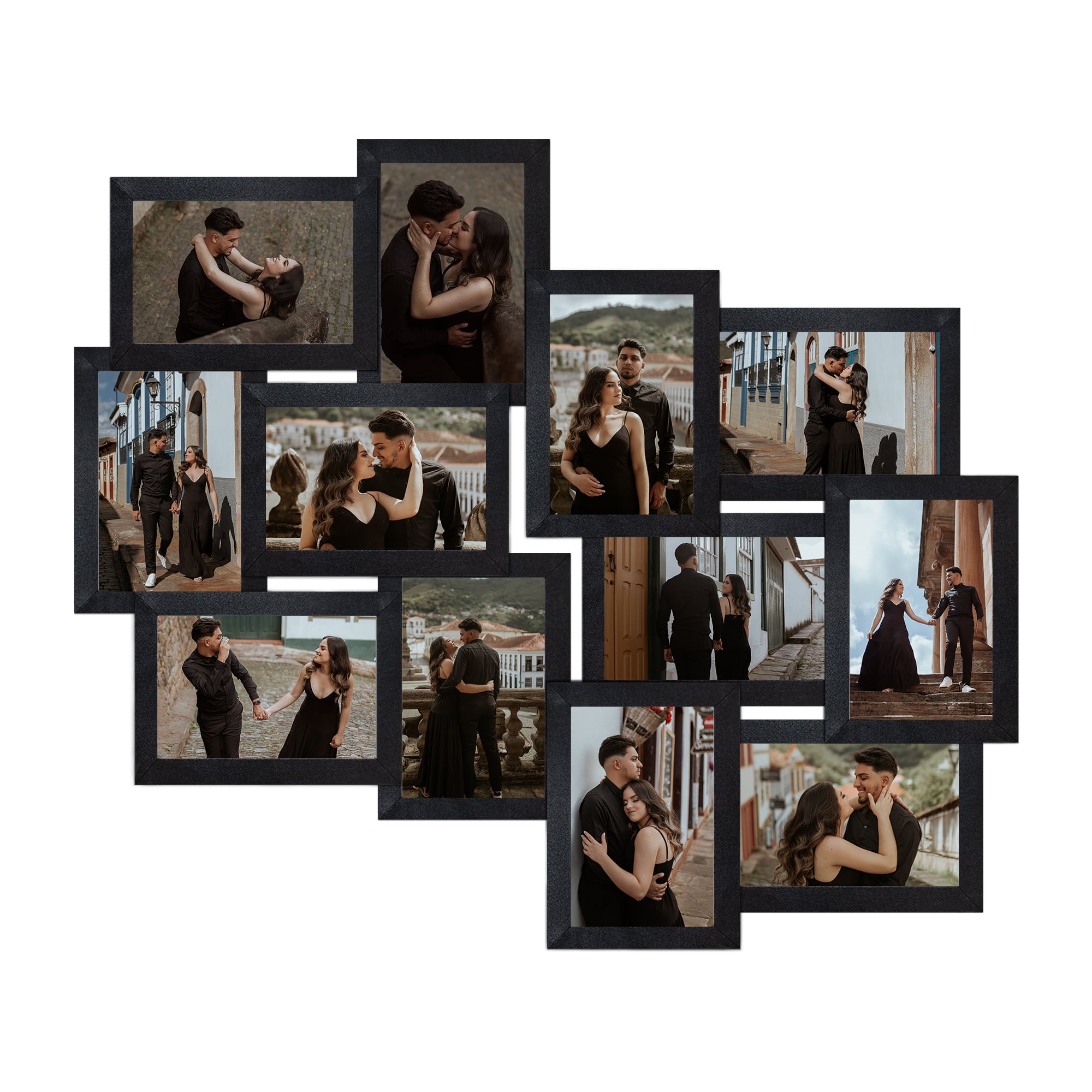 Classic Multiple Openings Black Collage Photo Frame, 12Display Gallery