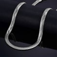 thumbnail image 1 of Classic  14K White Gold Plated Flat Chain Necklace Herringbone Snake Chain For Men Women Long Necklace Jewelry Gift, 1 of 6