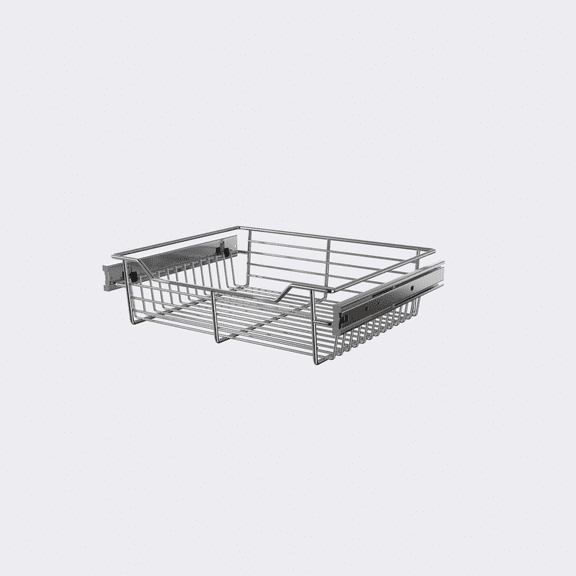 Classic 16.5" Full Extension Pullout Wire Basket in Chrome  - Slim  4.7" Height