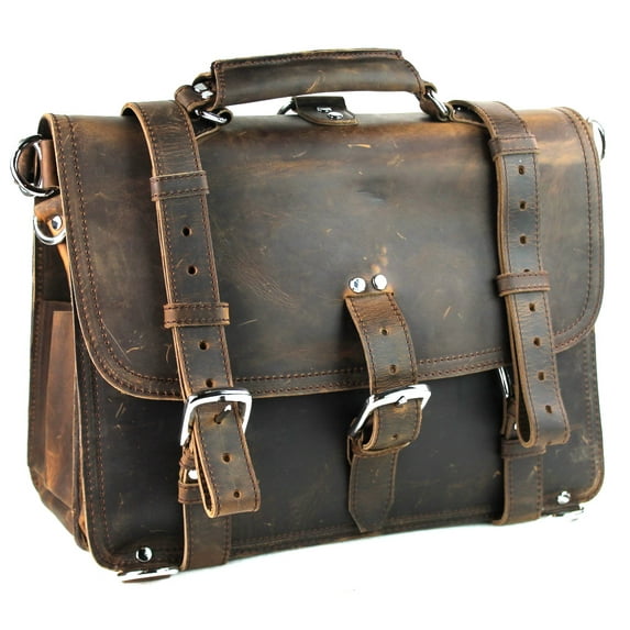 Classic 16 Large Leather Briefcase Backpack L09.DV