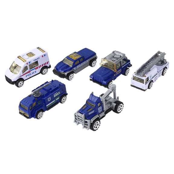 Classic 164 Scale Diecast Metal Car Model Set 6 Real Vehicles Bag Collectible Team City, Blue