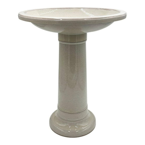 Classic 17.4 in. Dia Resin Dusky Taupe Birdbath