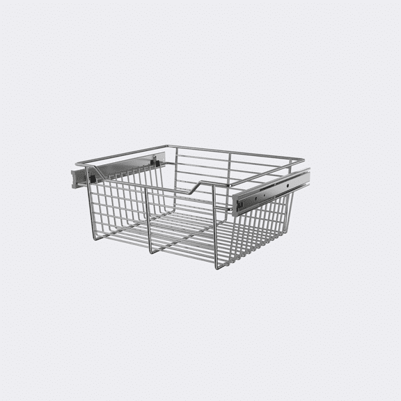Classic 18" Full Extension Pullout Wire Basket in Chrome - Midsize 7.3" Height
