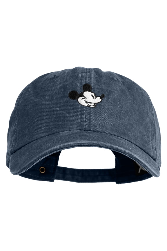 Classic 1928 Mickey Head Embroidered Pigment Dyed Cotton Cap - Navy OSFM