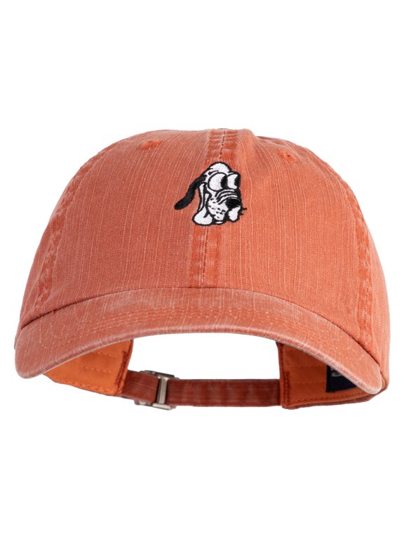 Classic 1930 Pluto Head Embroidered Pigment Dyed Cotton Cap - Orange OSFM