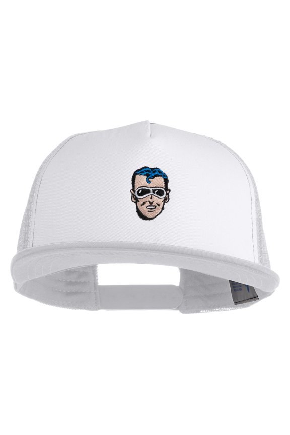 Classic 1941 Plastic Man Embroidered Flat Bill Snapback - White White OSFM
