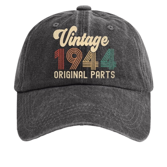 Classic 1944 Distressed Washed Denim Baseball Cap Women Men Retro Printed Anniversary Sun Protection Hat for Unisex