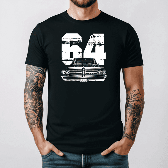 Classic 1964 Front View Muscle Car Silhouette Vintage Auto Graphic Art,for men and women up to 5XL