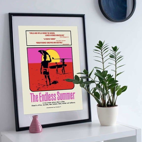 Classic 1966 Surfing Summer Wave Ocean Travel Sport Retro Graphic Wall Art Version Gamma, Unframed Poster