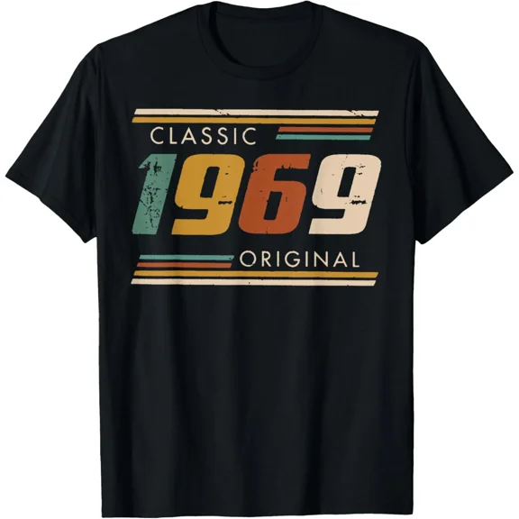 Classic 1969 Original Vintage Retro Birthday Gift T-Shirt, for Men & Women, up to Size 5XL
