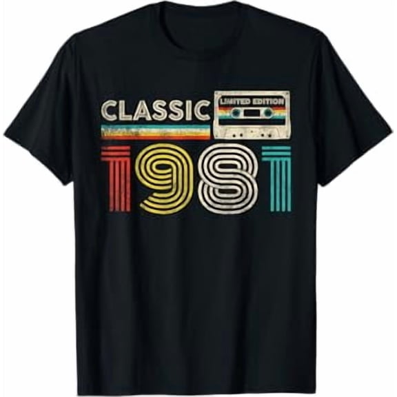 Classic 1981 Vintage 1981 Cassette Tape Men Women Birthday T-Shirt