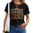 thumbnail image 1 of Classic 1981 Vintage 1981 Classic Year Birthday Women T-Shirt - Retro Birthday Celebration Tee - 1981 Milestone Apparel - Vintage Year Shirt - Gift for Women Born in 1981, 1 of 3