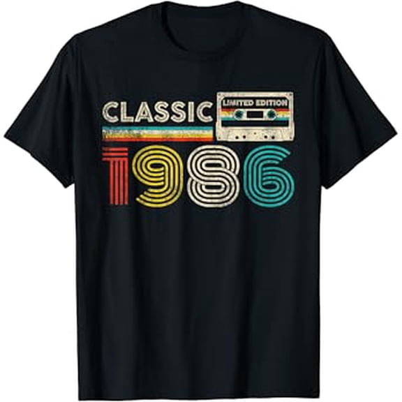 Classic 1986 Vintage 1986 Cassette Tape Men Women Birthday T-Shirt