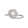 thumbnail image 1 of Classic 2 Carat Man made diamond moissanite and Diamant Bridal Set with 18k Gold Plating, 1 of 4