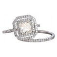 thumbnail image 1 of Classic 2 Carat Moissanite and Diamant Bridal Set with 18k Gold Plating, 1 of 4