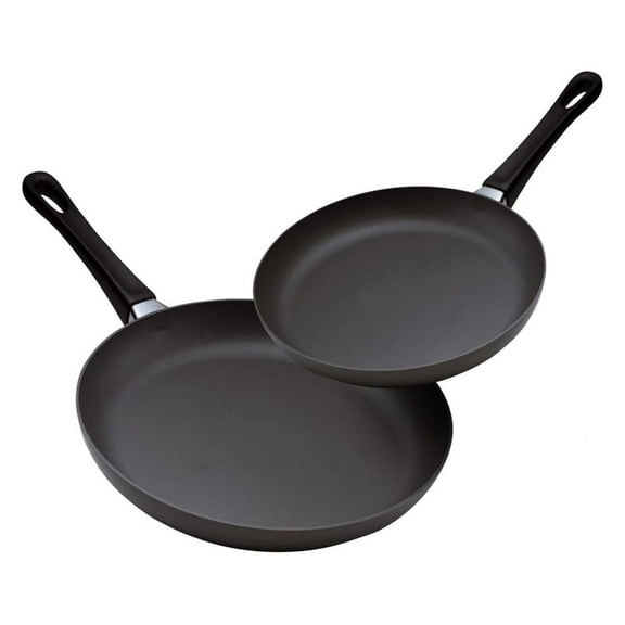 Classic 2 Piece Fry Pan Set, Black Non-Induction 8" & 10.25" Fry Pan