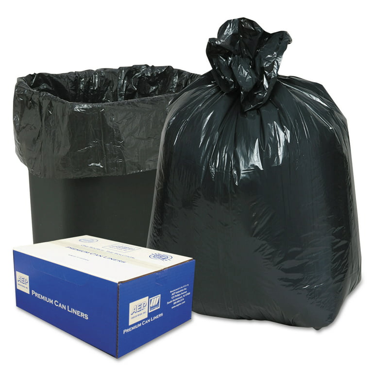 32 Gallon Black Drawstring Trash Bags - 1.2 Mil